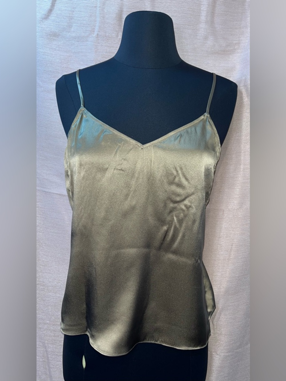 FRAME 100% Silk V-Neck Cami Top Bronze/Champagne Size S NWT